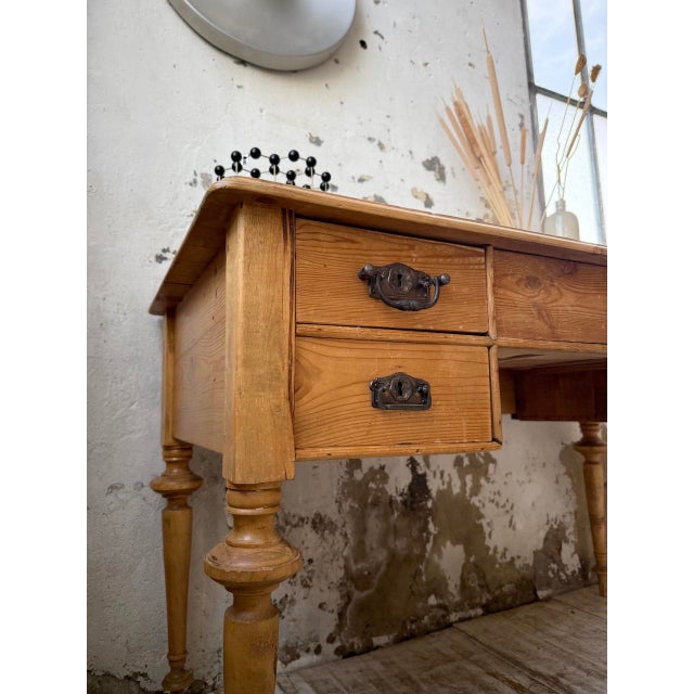 Desk in Light Walnut with Pine Top, 1900s For Sale - Image 14 of 18