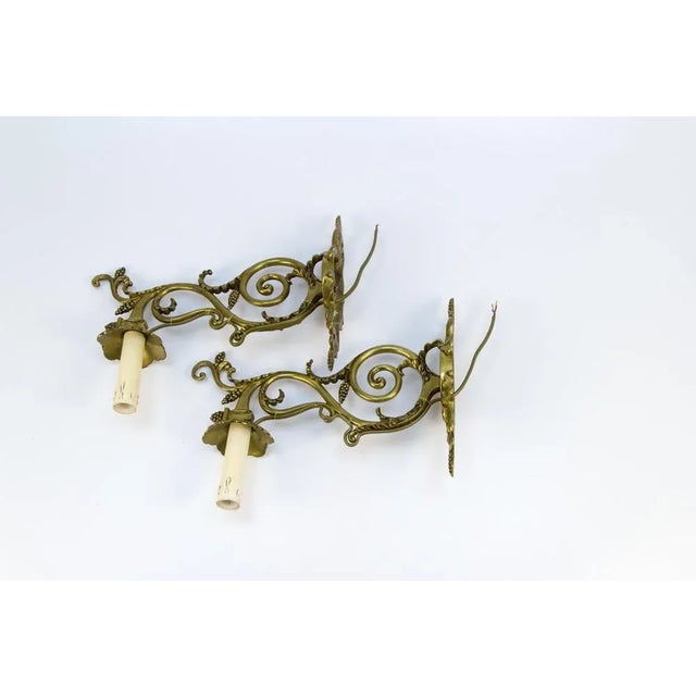 French Neoclassical Style Bronze Wall Lights, Set of 2 For Sale - Image 12 of 18