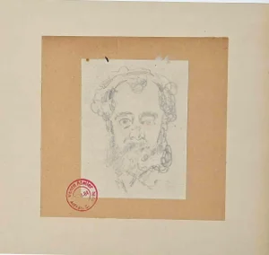 Alfred Grevin, Portrait, Original Drawing, Late-19th-Century