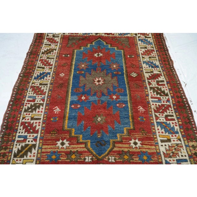 Red Antique Kazak Rug 4'1'' x 5'8'' For Sale - Image 8 of 9