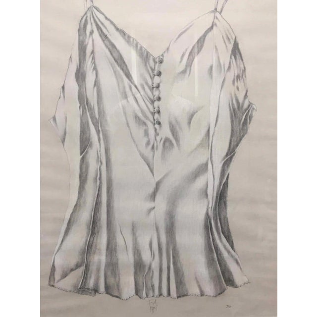 "Camisole" Realist Modern Graphic Still Life Sketch Drawing by Franklin Adams For Sale