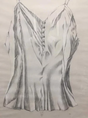 "Camisole" Realist Modern Graphic Still Life Sketch Drawing by Franklin Adams