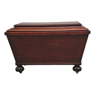 19th Century Mahogany Cellarette of Sarcophagus Form Cabinet, 1840s For Sale