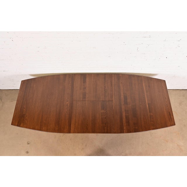 Late 20th Century Stickley Style Mission Oak Arts & Crafts Extension Dining Table, Newly Refinished For Sale - Image 5 of 13