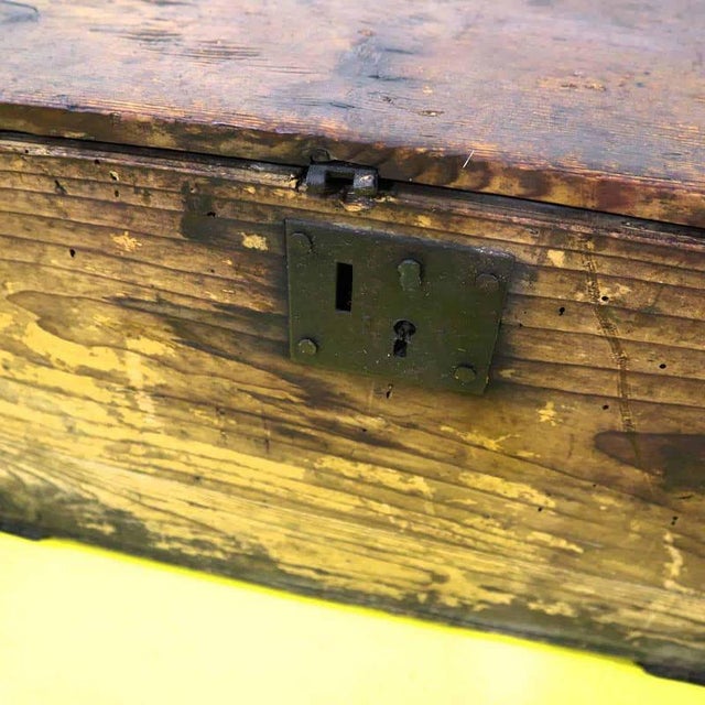 Rectangular Wooden Chest with Numbered Metal Lock For Sale - Image 4 of 14