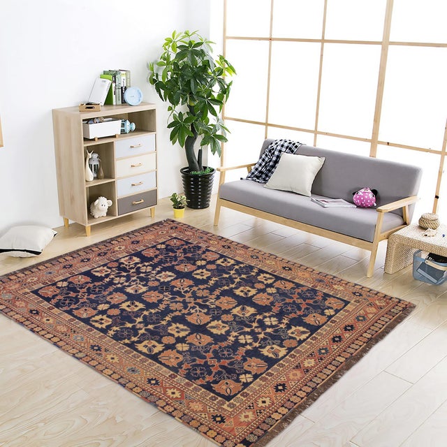 Experience the exceptional craftsmanship of this breathtaking Soumak rug, expertly created by skilled master weavers. Made...