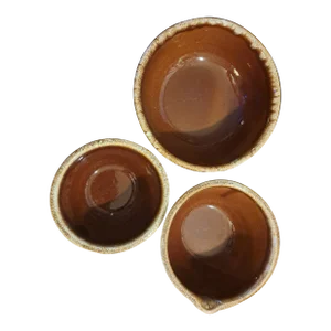 1980s Mid-Century McCoy Pottery Mixing Bowl Set- 3 Pieces