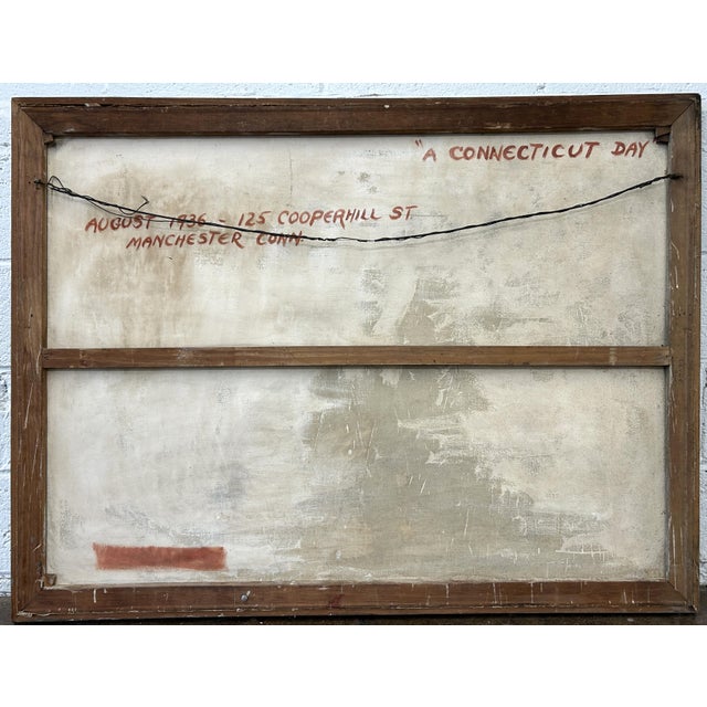 1936 Wpa Era American Scene Modernist Painting "A Connecticut Day" Howard Ahrens For Sale - Image 9 of 11