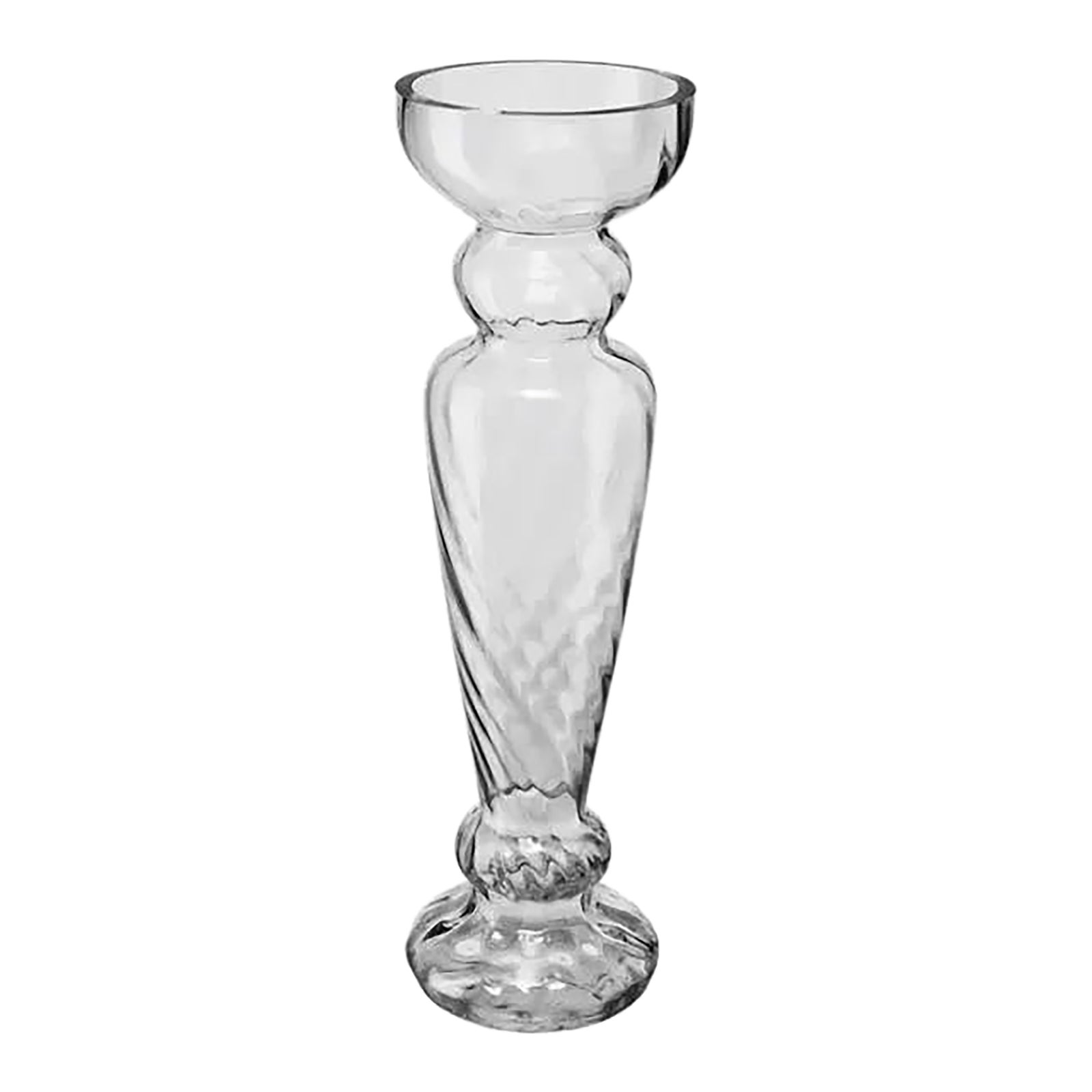 Grand 20" Studio Nova Crystal Glass Pedestal Vase/Candle Holder | Chairish