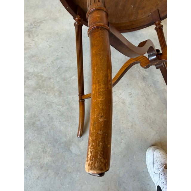 Antique French Neoclassical Flame Mahogany Round Side Table For Sale - Image 12 of 12
