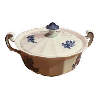 Vintage Royal Copenhagen Blue Flower Angular 8563 Sugar Bowl For Sale