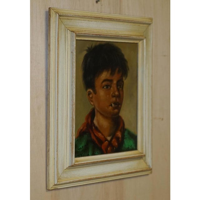 Janson, Young Boy Smoking, 1930, Oil on Canvas, Framed For Sale - Image 13 of 16