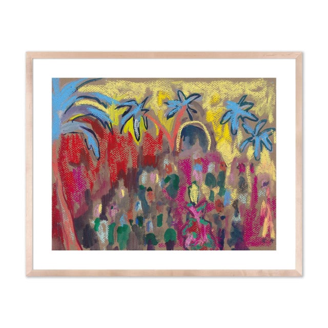 Illustration Cabaret I by Happy Menocal in Natural Frame, Small Art Print For Sale - Image 3 of 3