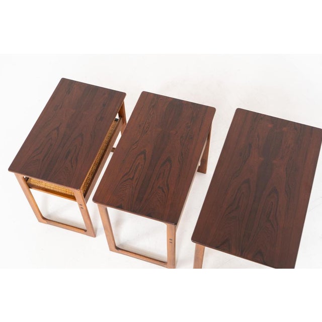 Brown Model 219 Nesting Tables by Johannes Andersen & Illum Wikkelso, Set of 3 For Sale - Image 8 of 14