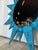 Custom Made Hand Painted Starburst Mirror in Absolute Blue Faux Bois For Sale - Image 4 of 5