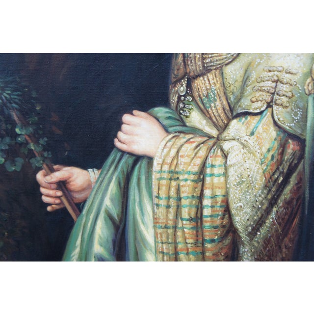Wood Portrait of Saskia as Flora Oil Painting After Rembrandt Van Rijn For Sale - Image 7 of 11