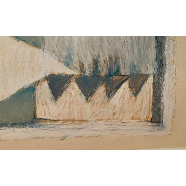 Mid-Century Modern 1980s Powerful Abstract J. L. Mitchell Gouache / Pastel Large Custom Frame New York Reframe? For Sale - Image 3 of 16