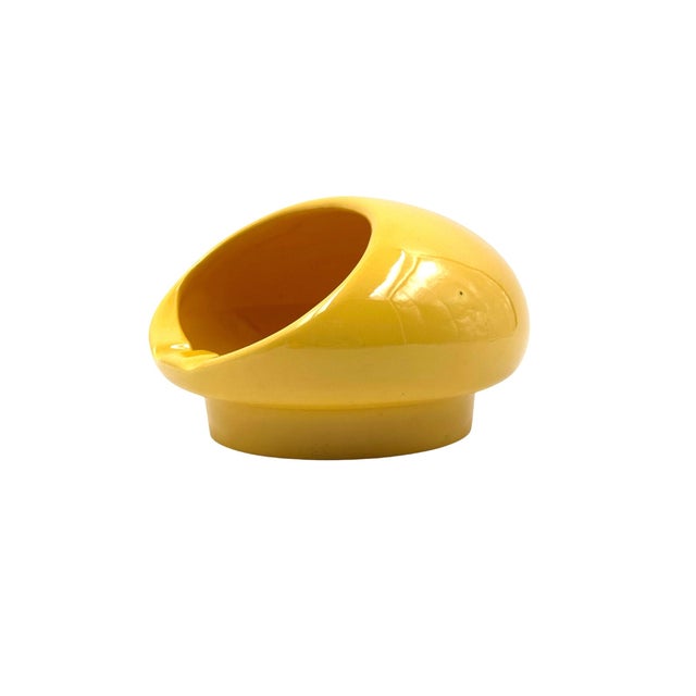 Space Age Yellow Ceramic Ashtray, Viba Italy 1970s For Sale - Image 10 of 12
