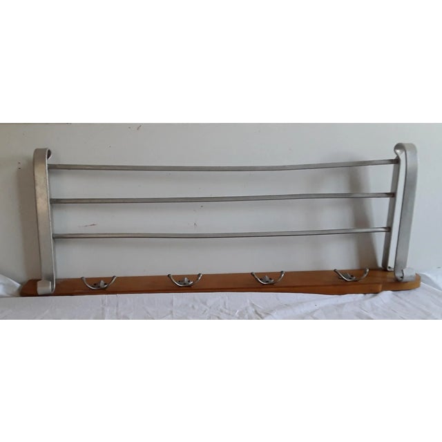 Vintage German Maple and Aluminum Rack, 1950s For Sale - Image 6 of 6