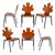 Set of Six French Modern Jigsaw Puzzle Back Chairs For Sale