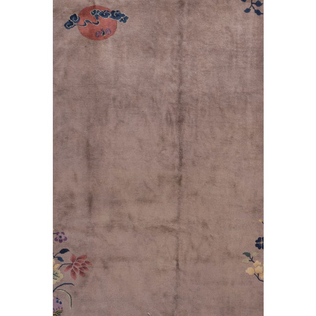 Antique Circa 1920's Taupy-Gray Chinese Art Deco Hand Knotted Rug 8'10 X 11'2 For Sale - Image 11 of 12
