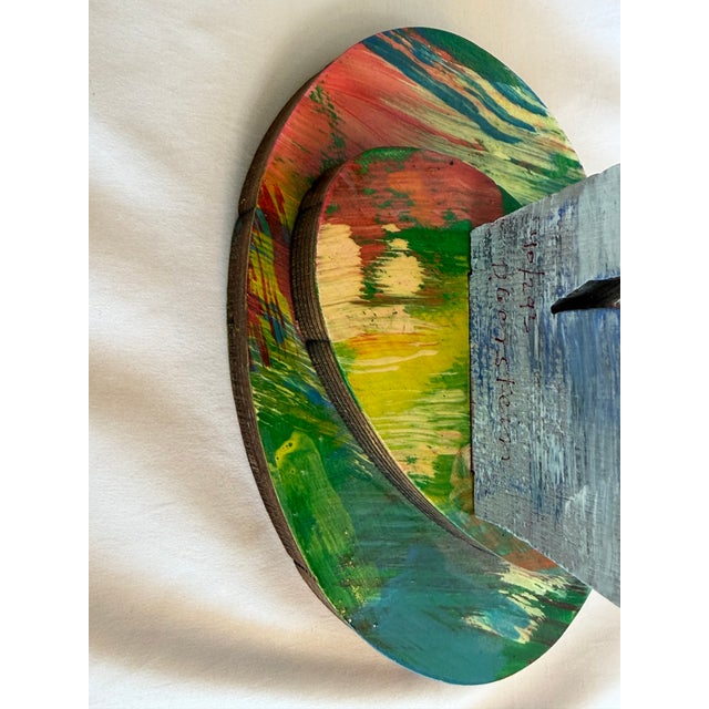 Orange 1990s David Gerstein Limited Edition #40/295 Painted Wood Flower Sculpture, Signed For Sale - Image 8 of 8