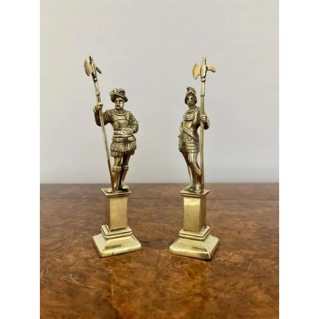 Mid 19th Century Antique Victorian Quality Brass Figures of Cavaliers, 1860, Set of 2 For Sale - Image 5 of 7