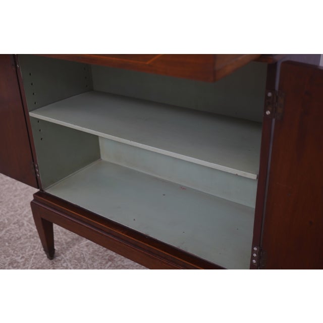 1940s Vintage Regency Style 3 Tier Inlaid Mahogany Cabinet For Sale - Image 5 of 18