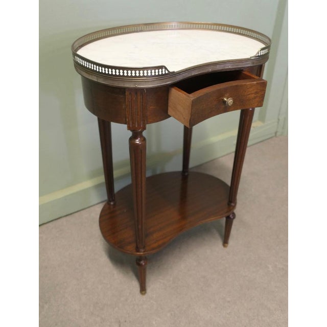 Antique French Side Table with Marble, 1800s For Sale - Image 4 of 6