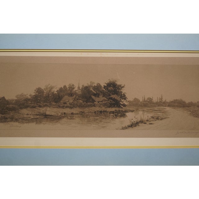Antique Louis Harlow John Millspaugh Panoramic Country Landscape Etching 35" For Sale - Image 4 of 12