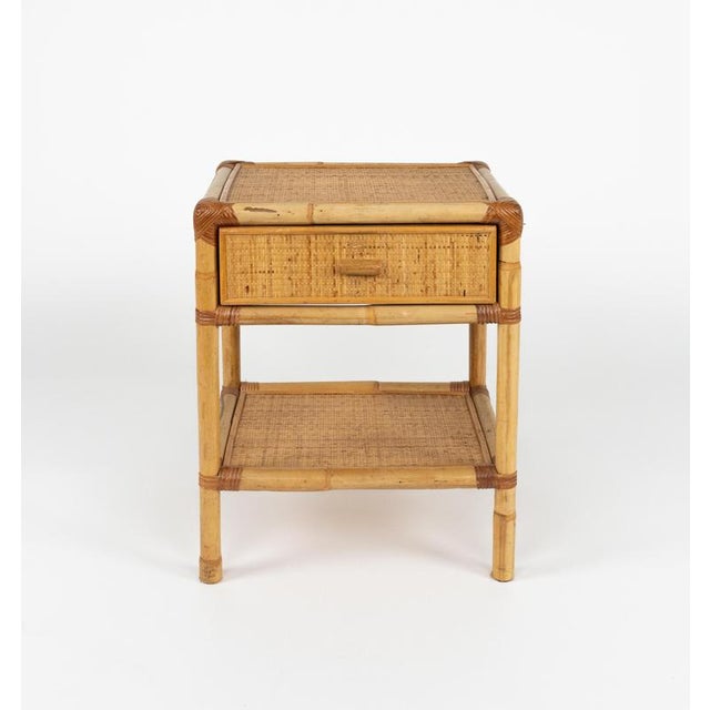 Mid-Century Modern Nightstands in Bamboo and Rattan, 1970s, Set of 2 For Sale - Image 9 of 18