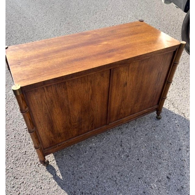 Mid-Century Modern Mid Century Stanley Faux Bamboo Rolling Server For Sale - Image 3 of 11