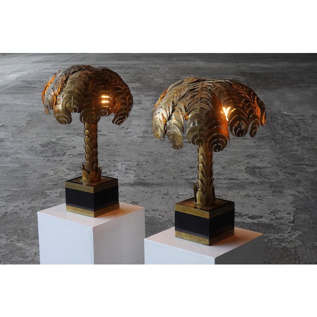 Palm Tree Table Lamps by Christian Techoueyres for Maison Jansen, France, 1970s, Set of 2 For Sale - Image 10 of 10