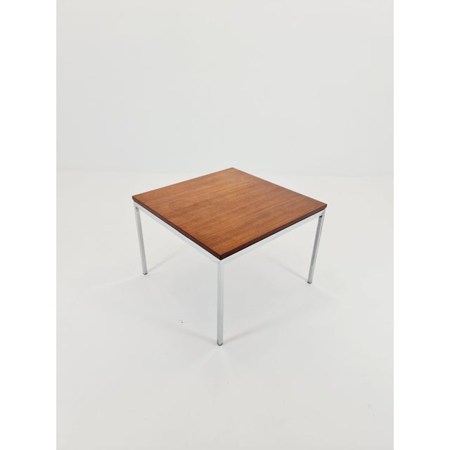 German Teak Coffee Table with Chrom Legs from Knoll International, 1960s For Sale - Image 5 of 13