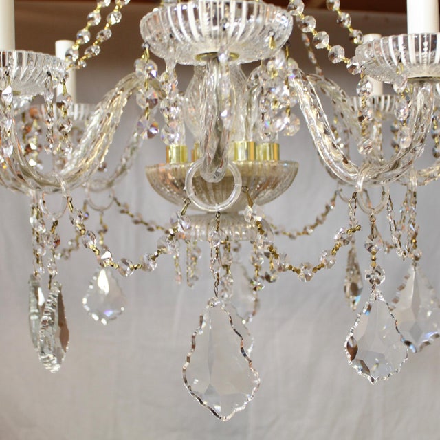 Vintage Georgian Style Hand Cut Crystal 8-Arm Chandelier For Sale - Image 10 of 10