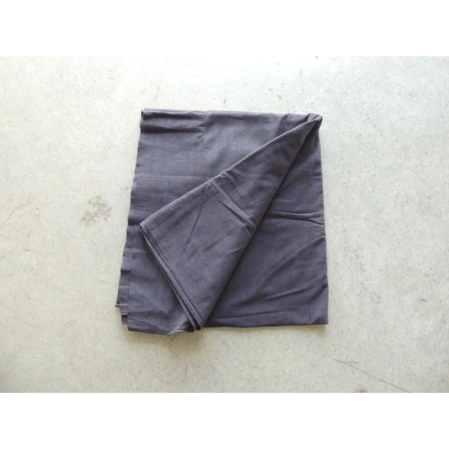 French Antique Heavy Linen Bed Sheet Ideal for upholstery. Dark blue/Purple color Size: 80"H x 96"W