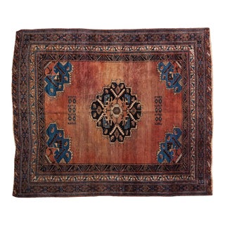 Antique Fine Afshar Square Rug - 4'5" X 5'3" For Sale