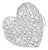 Platinum Heart Shaped Pave Diamond Ring For Sale