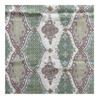 Howard Slatkin Pastel Screen Printed Cotton Fabric- 3/4 Yard For Sale