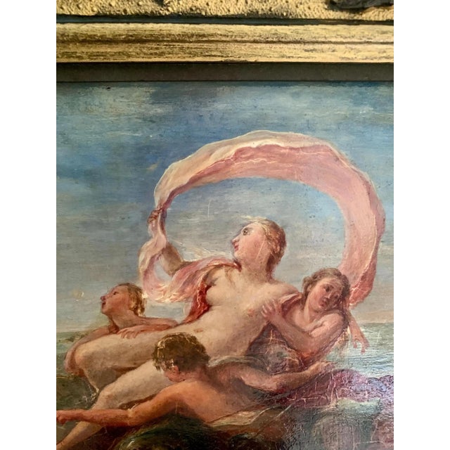 Antique Allegorical Mythological Oil Painting of Polyphemus and Galatea by Filippo Lauri, 19th Century For Sale - Image 9 of 15