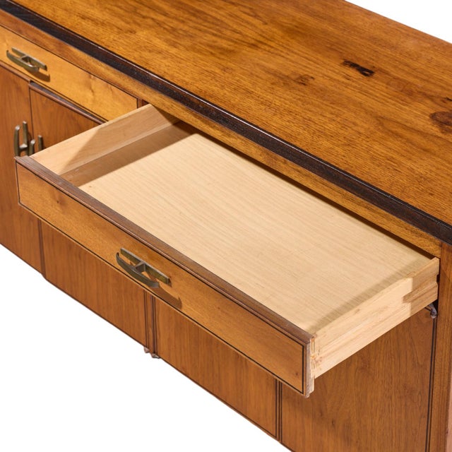 Wood Kipp Stewart for Calvin Mid Century Ebonized Teak Credenza For Sale - Image 7 of 11