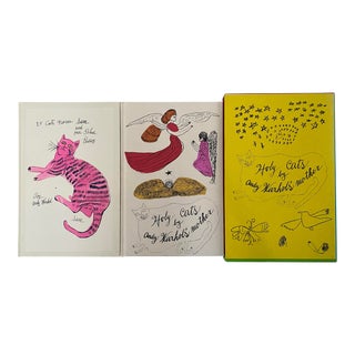 1987 Andy Warhol 1st Edition "25 Cats Name Same and One Blue Pussy / Holy Cats by Andy Warhol's Mother" Books - Set of 2 For Sale