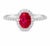 14K White Gold Ruby Diamond Solitaire Cocktail Ring Estate For Sale - Image 4 of 4