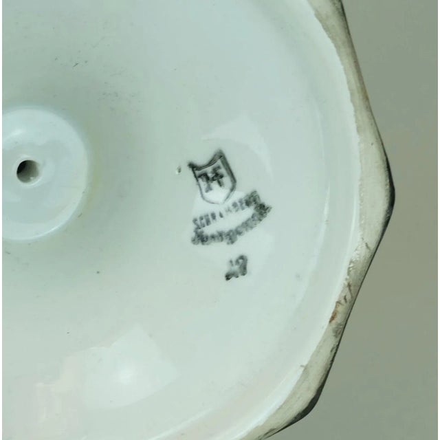 Octagonal footed bowl from the 1920s. Schramberger Majolica Manufactory. Inscribed 'Schramberg hand-painted' on the...