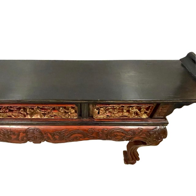 Late 19th Century Antique Chinese Carved Altar Table / Entry Console For Sale - Image 11 of 12
