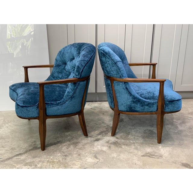 Dunbar Furniture 1950s Janus Lounge Chairs by Edward Wormley for Dunbar Restored - A Pair For Sale - Image 4 of 8