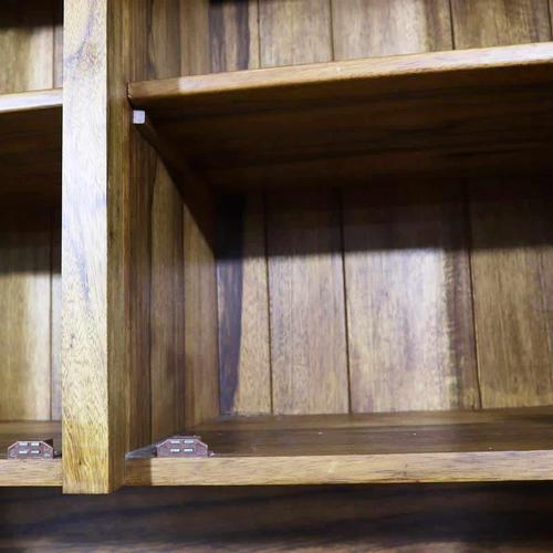 Wood Sideboard with Glass Doors and Drawers For Sale - Image 10 of 15
