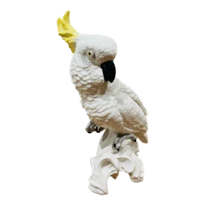 English Staffordshire Ceramic Cockatoo Signed by T.J.Jones