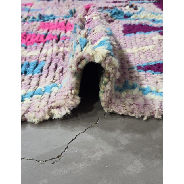 Mauve Handwoven Berber Wool Rug - 9.7 X 5.6 Ft For Sale In Cleveland - Image 6 of 8