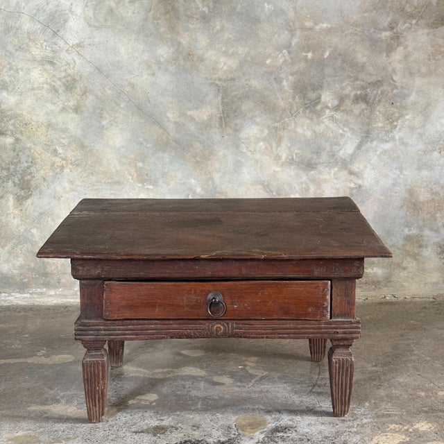 Small antique Indonesian teak writing table/coffee table with a slightly sloping top. Ideal for a small Japanese-style...